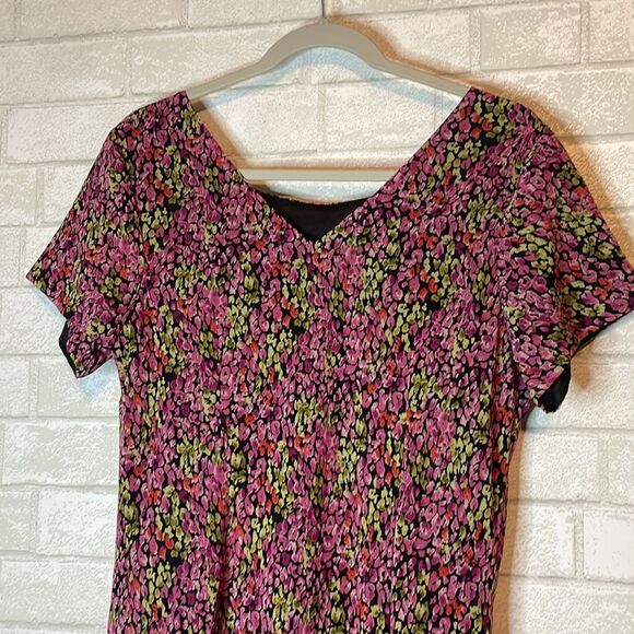A Wild Thyme Size 14 VTG Y2K 90’s Chic floral short sleeve dress with a vibrant - Picture 8 of 12